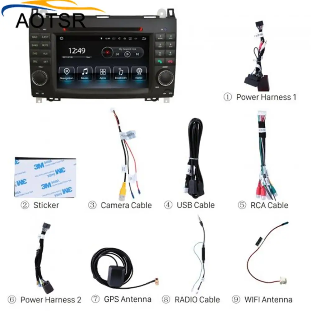 Sale Android 8.0 Car DVD Player GPS Navigation For Mercedes-Benz A/B/Viano und Vito/Sprinter/Crafter car auto radio stereo head unit 5
