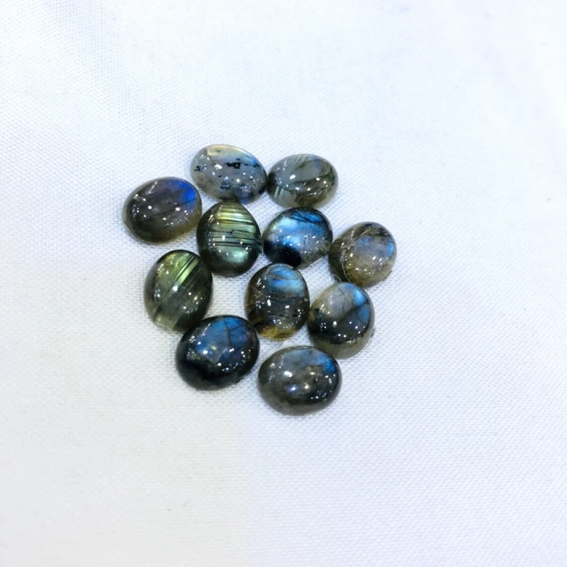 

Wholesale 10pcs Natural Lavender Amethys t CAB,Labradorite Bead Cabochon Jewelry Ring Fac8x10mm Oval Gem stone Beads Cabochon