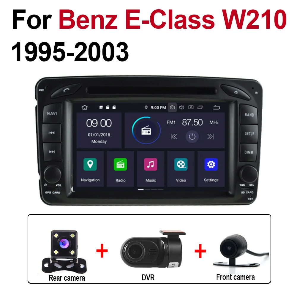Android 9,0 Восьмиядерный 4 Гб ram автомобильный DVD для Mercedes Benz E Class W210 1995~ 2003 NTG gps Радио Navi карта мультимедийный плеер система - Цвет: Extra 3 Accessories