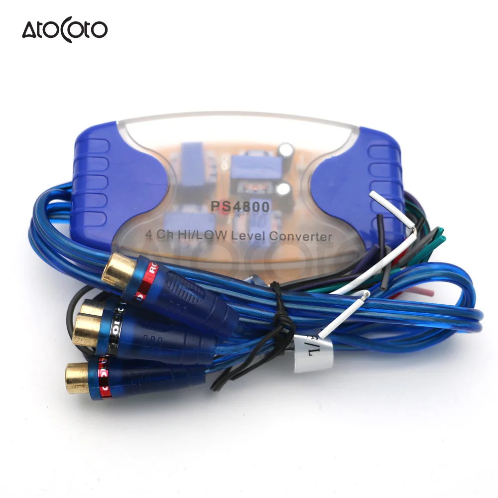 Prix pour 4 Canaux Haute à Faible Niveau Convertisseur RCA Sortie Pour Voiture/Marine Audio Adaptateur Prix pour 4 Canaux Haute à Faible Niveau Convertisseur RCA Sortie Pour Voiture/Marine Audio Adaptateur