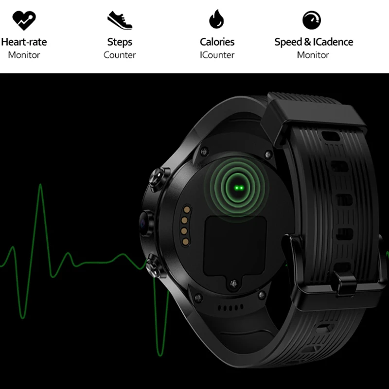 

4G Nano SIM Smart Watch Phone 1GB 16GB 5.0MP+5.0MP Camera heartrate monitoring sport GPS smart watch men PK Zeblaze Thor 4 Pro