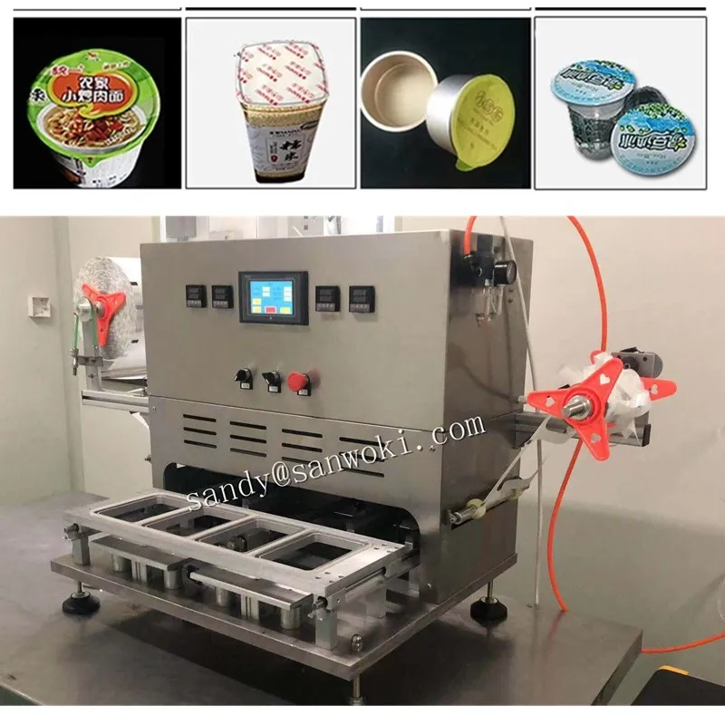 Пневматический уплотнительный станок стакан лоток упаковочной машины машина для запечатывания пленки пластиковый колпачок из алюминиевой фольги sealler машина