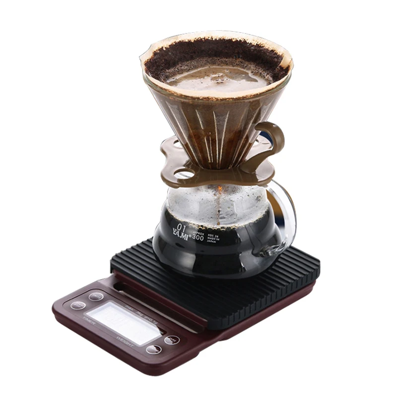 

Digital Coffee Scale with Timer 6.6lb/3kg Multi Balance Kitchen Food Weight Household Drip Scale 0.1g Precision Green Backlit