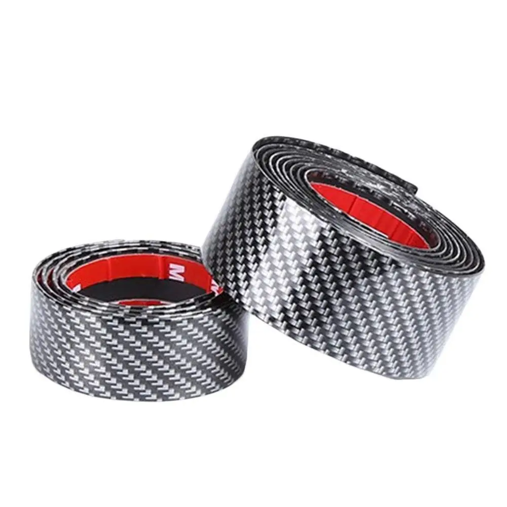 3cm 5cm 7cm 10cm Carbon Fiber Rubber Soft Bumper Strip DIY Door Sill Protector Edge Guard Car Stickers Car Styling Accessories