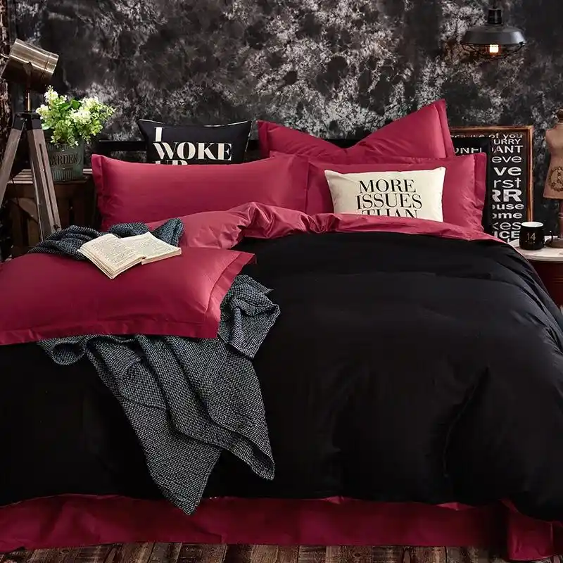red and black crib set