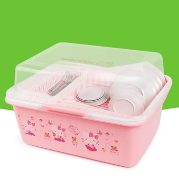 

Hello Kitty Dish Drying Rack Pan Organizer Kitchen Sink Organizer Bowl Storage with Lid Sink Drying Rack Dishes Plates Storage