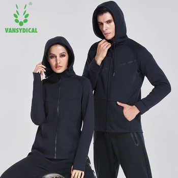 

VANSYDICAL Sweater Men Women Spring And Autumn Hooded Fitness Coat Running Two-Way Zipper South Jacket Leisure Sports Jacket