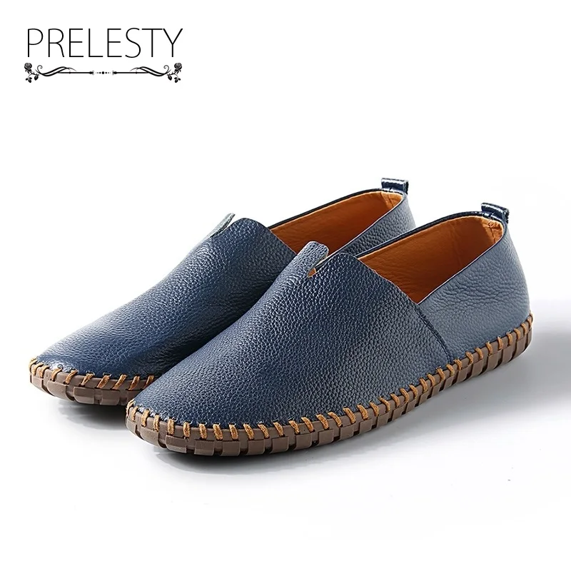 

Prelesty Big Size 38-50 Spring Autumn Men Luxury Brand Driving Shoes Breathable Genuine Leather Flats Loafers Casual Slip On