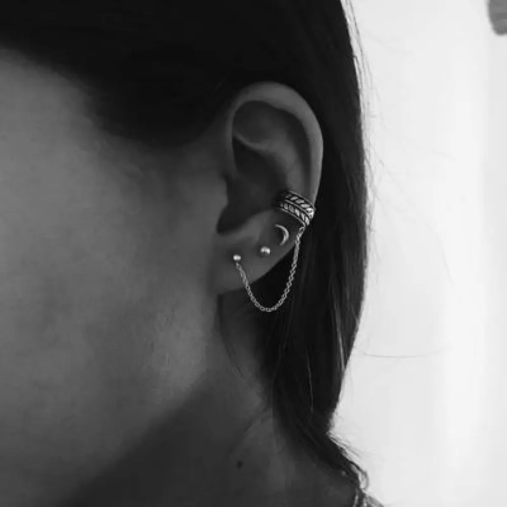 

Simple Trendy Silver Color Geometric Moon leaf Earrings For Women Lady Fashion Large Hollow drop Earrings set Jewelry