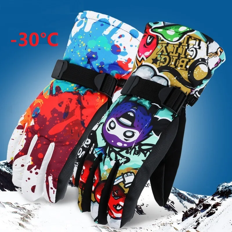 Профессиональные лыжные перчатки для взрослых и подростков, перчатки для сноуборда, мотоциклетные зимние теплые перчатки для верховой езды, альпинизма, водонепроницаемые зимние перчатки