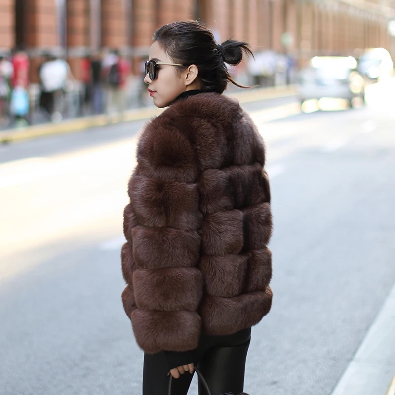 AYUNSUE, короткое пальто из натурального меха лисы, зимнее пальто, женская одежда, осенняя Роскошная куртка, элегантные пальто Abrigo Mujer KJ965