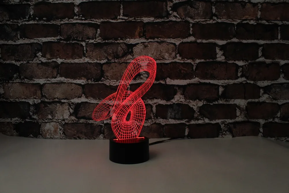 YJM-2869, 3D абстракция 2, 3D СВЕТОДИОДНЫЙ Красочный ночник, Настольная или постельная лампа с сенсорным управлением