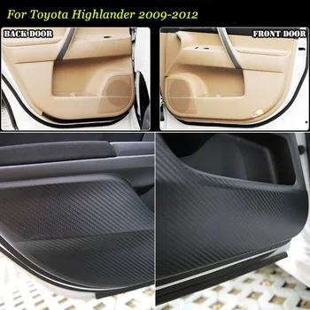 

Brand New 1 Set Interior 3D Carbon Fiber Doors Side Edge Anti-kick Protection Pad Sticker For Toyota Highlander 2009-2012