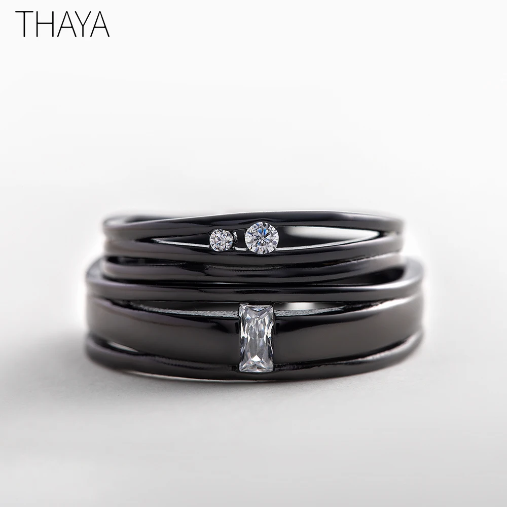 Thaya до конца кольца S925 серебро стерлингового серебра простой личности для любви юбилей женщин подарок