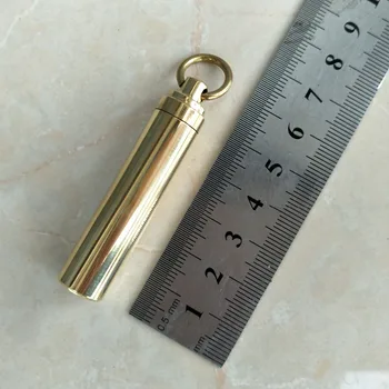 

1PC EDC Pocket Brass Mini Waterproof Bottle Tank Sealing Box Small Waterproof Container Metal Pill Medicine Bottle Storehouse