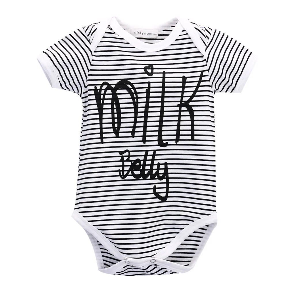 

2016 Newest Kids Baby Boy Girl Short Sleeve Cotton Infant Striped Romper Jumpsuit Clothes Outfits