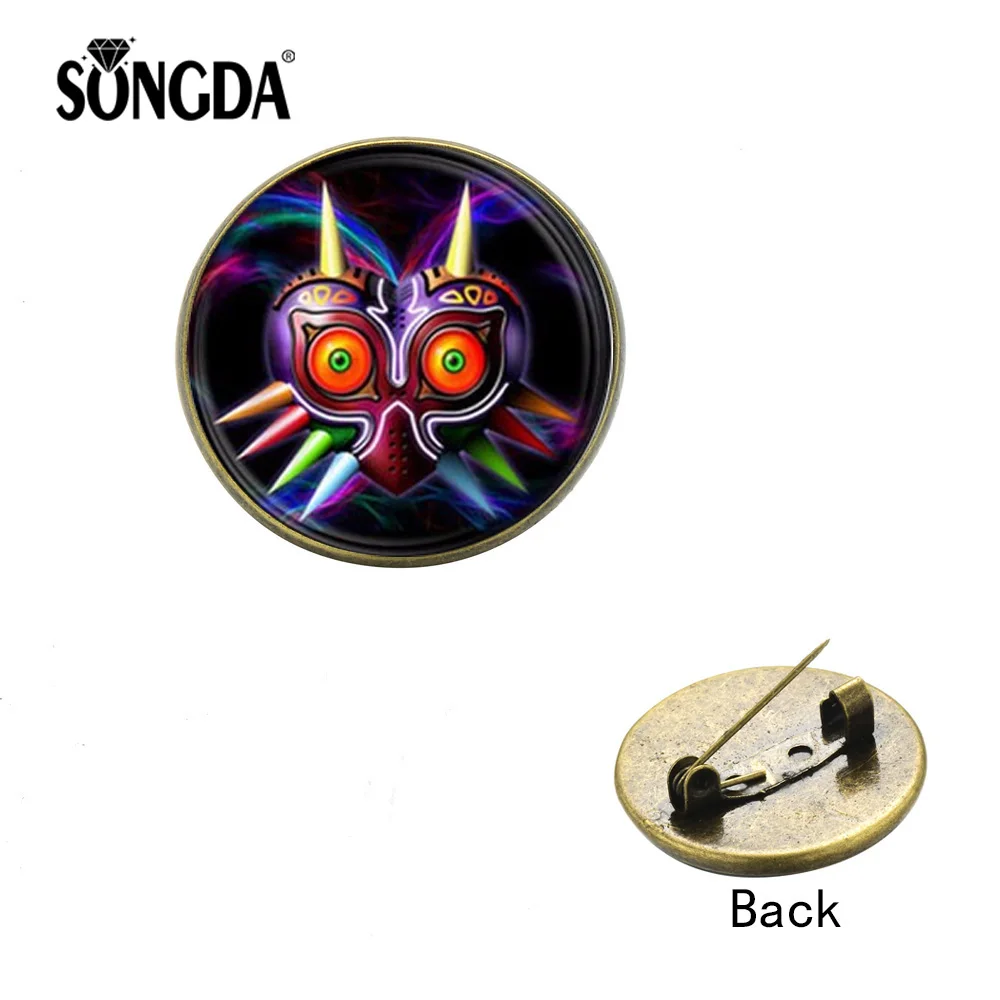 

SONGDA Legend of Zelda Majoras Mask Brooch Breath of the Wild Game Z Sword Logo Badge Pins Metal Cosplay Collar Pin Accessories