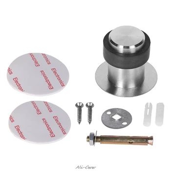 

Door Stops Anti-Collision Stainless Steel Rubber Stopper Round Floor Mounted New A816