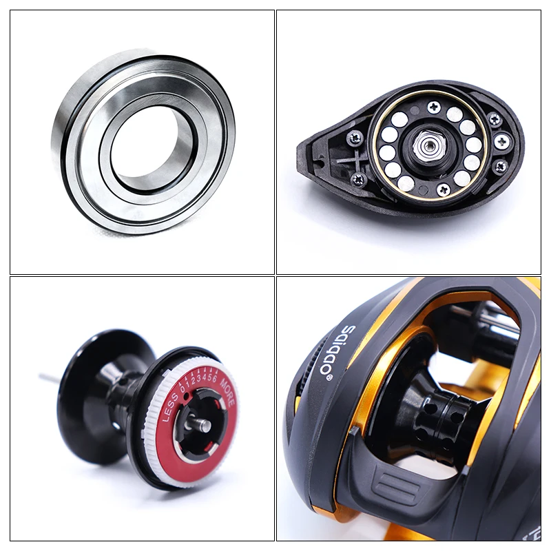 Lawaia Magnetic and Centrifugal Dual Brake Fishing Reel 14+1BB Baitcasting Reel 8.5KG Drag Carbon Baitcasting Reel