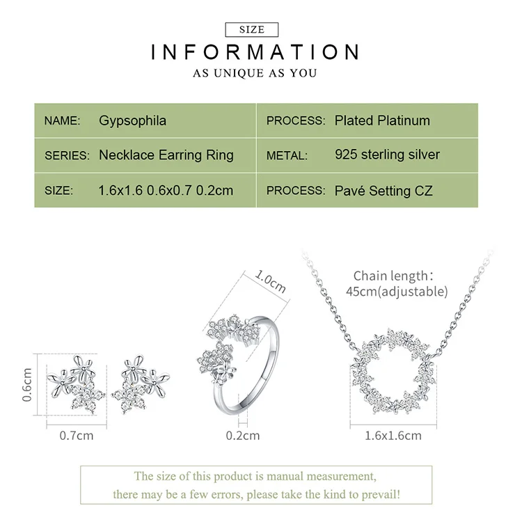 anel feminino conjunto de jóias de luxo zhs097