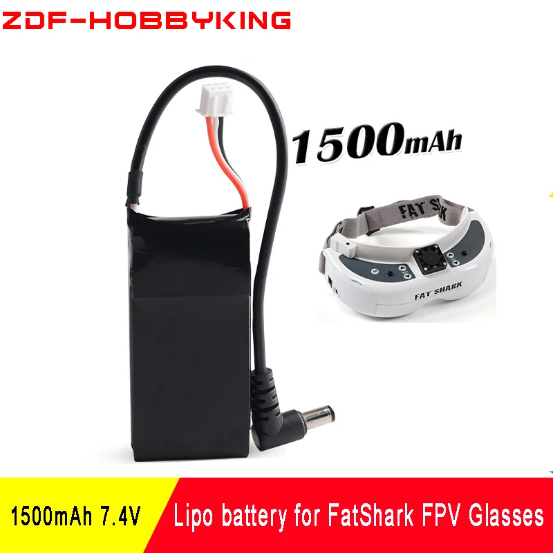Lipo батарея 2S 7 4 V 1500MAh FPV Goggle для очков Fatshark RC инструменты аксессуары части | Игрушки