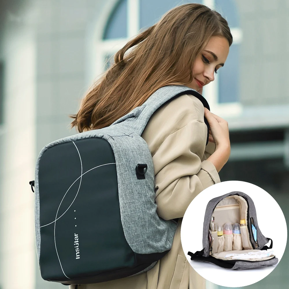 

IIILOVEBABY Waterproof Nylon Baby Diaper Bag Organizer Mum Nappy Chinging Baby Care Bags Fashion Backpack Wetbag for Stroller