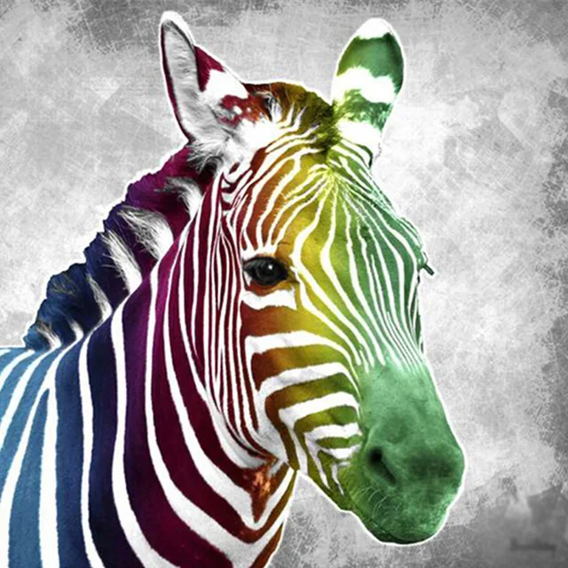 Разноцветные зебры картина