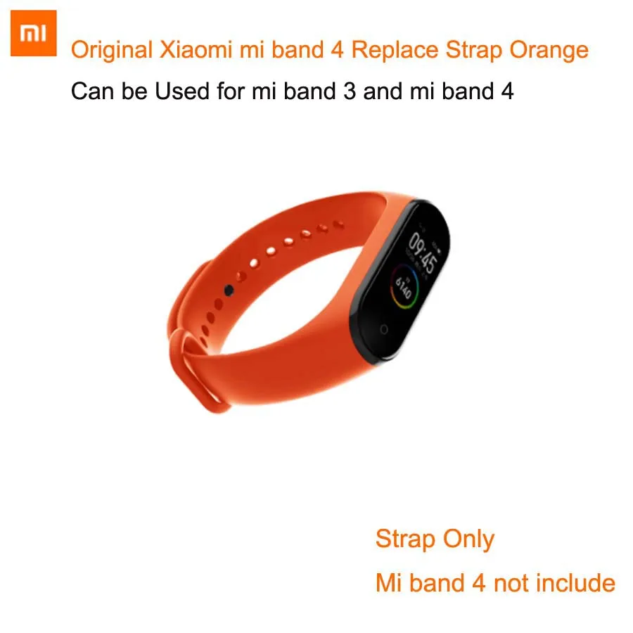 xiaomi mi ремешок с 4 ремешками для mi Band 4 и xiaomi band 3, цветной сменный браслет на запястье 3 mi band 4 - Цвет: mi band Strap Orange