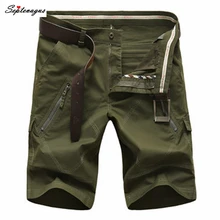 Хлопковые шорты для мужчин, мужские шорты-карго, мужские Модные повседневные Летние прямые армейские шорты, мужские шорты, большие размеры 30-50