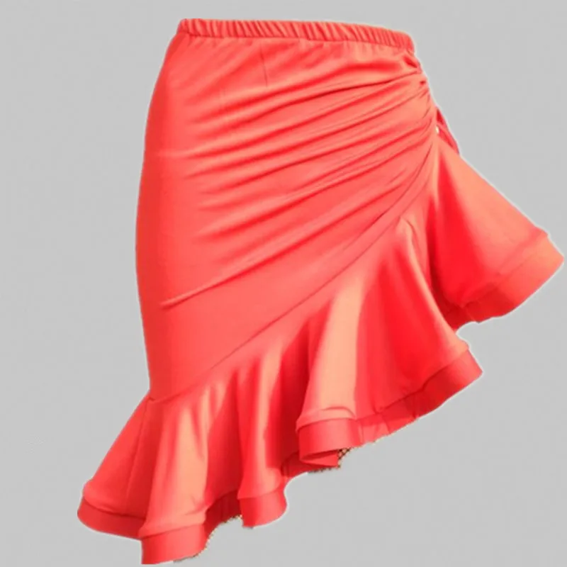 Леопардовая юбка для взрослых, классическая юбка для латинских танцев, юбка для бальных танцев, женская сексуальная юбка для сальсы, Танго, румбы, ча-ча, асимметричная юбка - Цвет: style 2 Red skirt