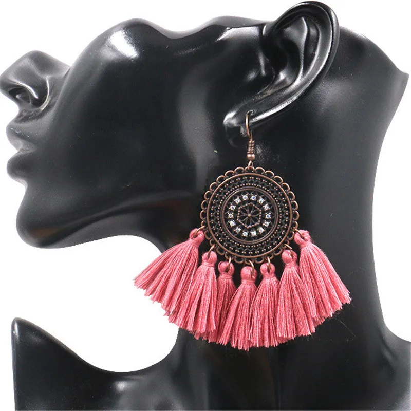 

Fashion Jewelry Hot Bohemian Long Tassel Earrings Exaggerated Boho Retro Pendant Earrings Female Elegant Earrings 2019 New
