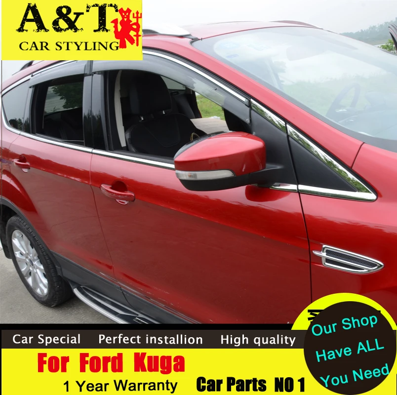car styling For Ford Kuga Escape chrome Window trim stainless steel 2013-2015 Front and rear triangle stickers | Автомобили и