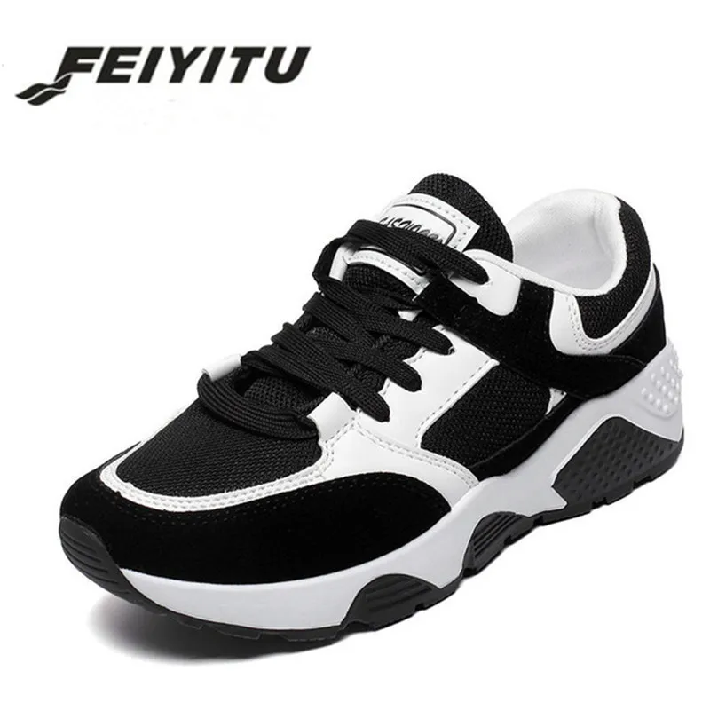 

feiyitu 2018 New Women Sneakers Flats Shoes Woman Platforms Creepers Female Casual Flats Ladies Breathable Loafer Sport Shoes