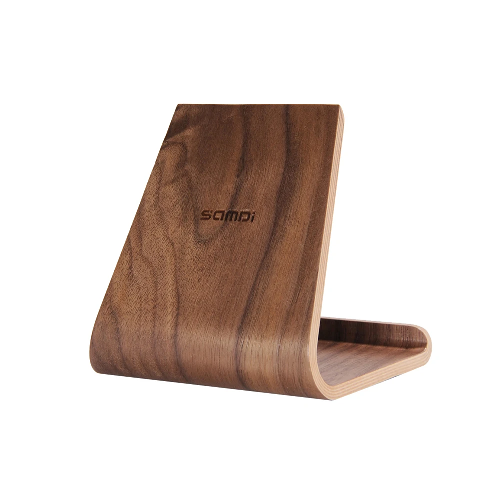 New Arrival Samdi Wood Anti-Slip Universal Phone Tablet Stand Holder for iPhone iPad Samsung