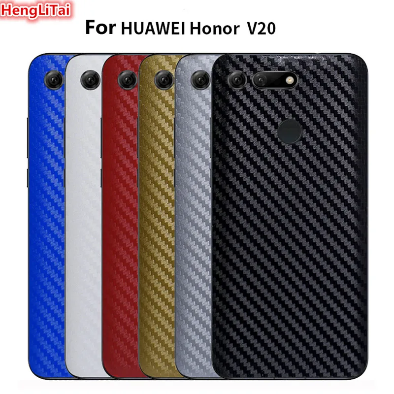 Baru 3D Carbon Fiber Kulit Film Pelindung untuk Huawei Kehormatan V20 Bungkus Kulit Ponsel Kembali Paste Film Pelindung Stiker