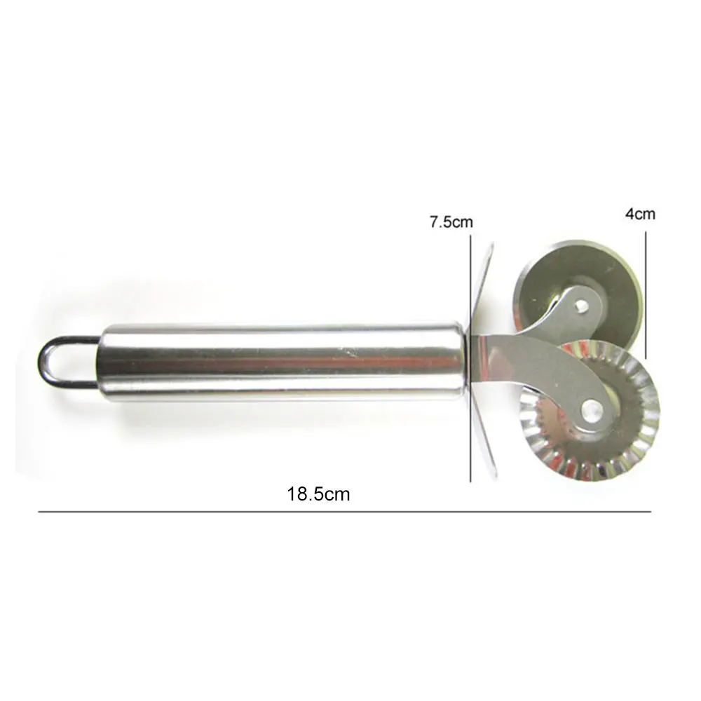Нержавеющая сталь двойной головкой колесный нож для резки пиццы торт еда резак зубочистка триммер Кондитерские ПАСТА ТЕСТО кухонные инструменты для выпечки