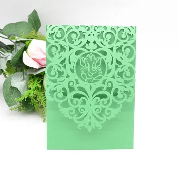 

Laser cut Ganesh thai pocket wedding invitation card