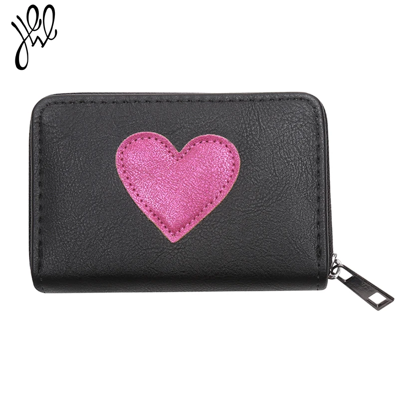 

Lovely New Mini Solid Heart Women Wallet Leather Brand Money Bags Small Fashion Wallets Short Lady Purses For Cards Coin 500608