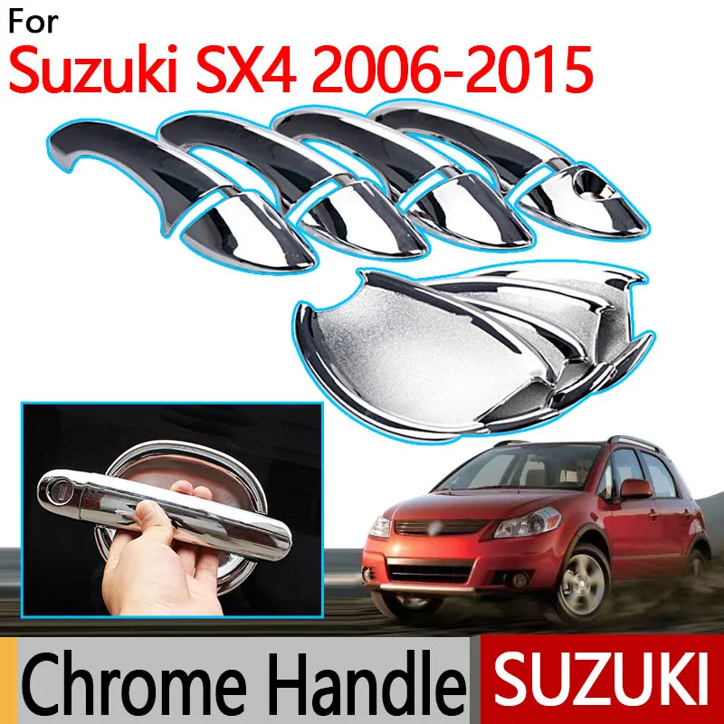 Exterior Door Handle Catch Cover Molding Trim Car Styling For Suzuki SX4 2007-2012 1st Gen ABS Chrome 8PCS/SET 