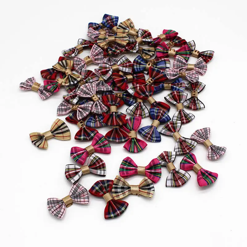 

30pcs Mixed color Satin Ribbon Flower Bowknot Hair Clips Applique DIY Craft Wedding Bow Tie Scrapbooking Decoration 25mm-35mm
