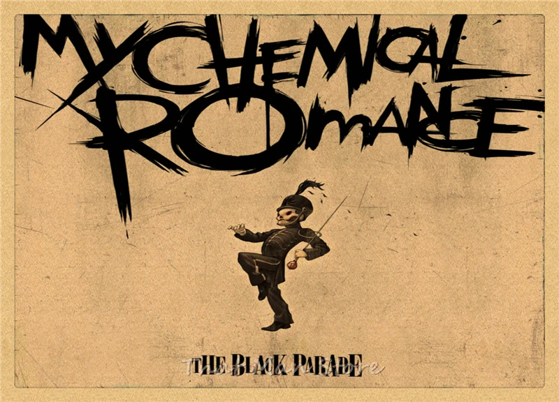 My Chemical Romance Американский панк рок группа Винтаж Плакат крафт-бумага ретро кафе домашний декоративный настенный плакат - Цвет: Кофе