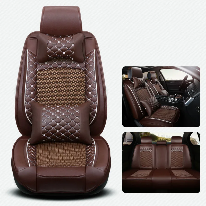 Leather & ice silk Universal car seat cover automobiles seat covers for