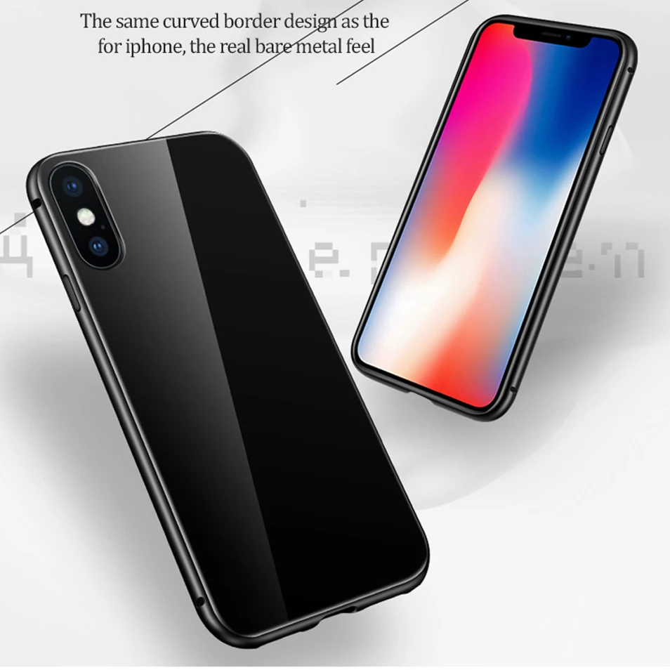 عالية الجودة المغناطيسي الهاتف حقيبة لهاتف أي فون X 8 7 6 غطاء المغناطيس الزجاج المقسى عودة حقيبة لهاتف أي فون 8 7 6 ثانية 6 زائد الهاتف المحمول ال...