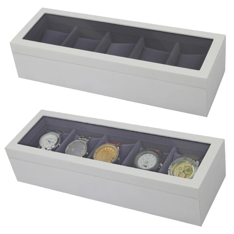 2019 Роскошная деревянная коробка для часов ручной работы с 5 решетками