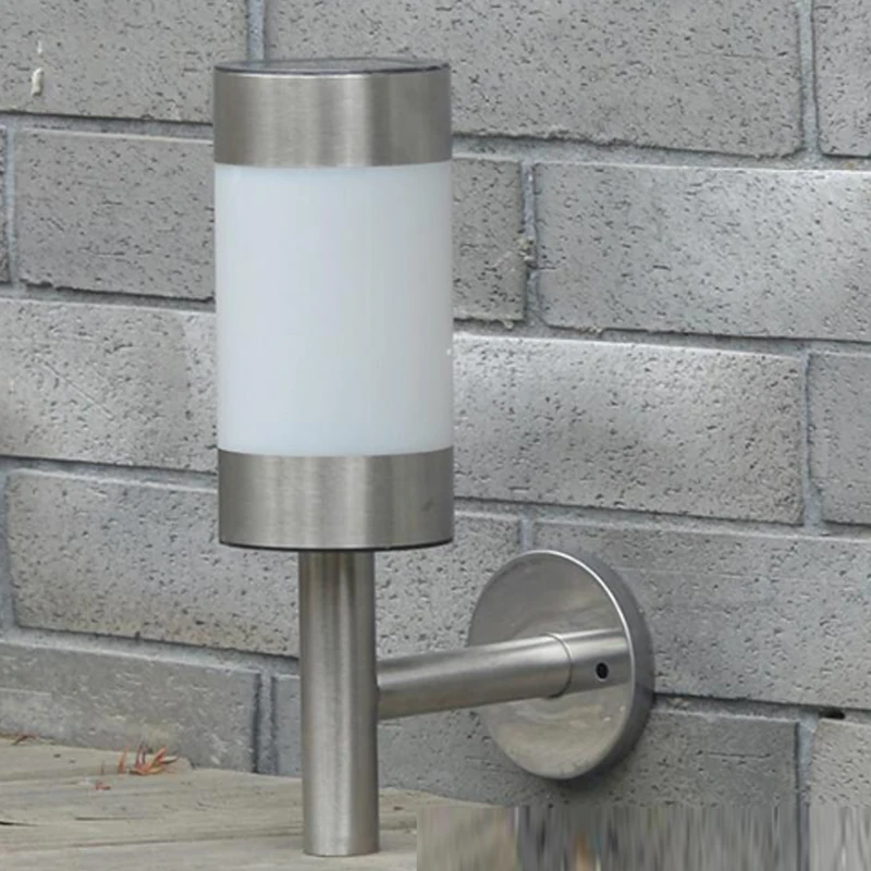LED Solar light Stainless Steel LED Solar Power Wall Mount Light Sensor solar Lamp Waterproof Outdoor Garden Yard Path Landscape (4)