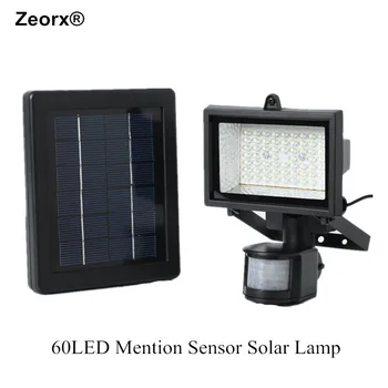 

60LED Polysilicon Body Motion Sensor Solar Flood Lamp Solar Pir solar Motion Sensor Induction Sense Garden Security Flood Light