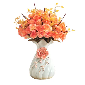 

European small and fresh ceramic vase creative ornaments living room TV cabinet table decoration flower arranging device wedding