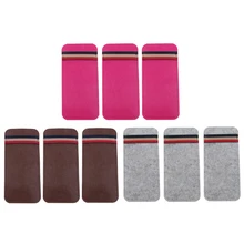 3 шт. мягкий войлочный футляр для очков держатель мешка для хранения солнцезащитных очков-черный/коричневый/розовый красный/серый-17,8X8,8X0,5 см