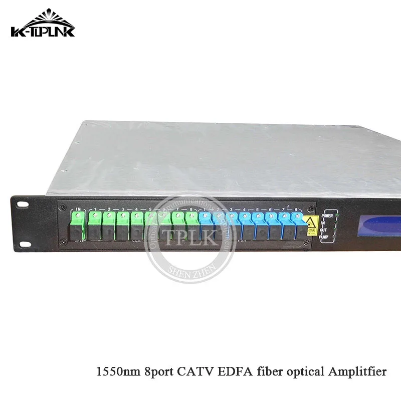 Горячая 1U 1550nm 8port* 21dbm CATV EDFA 1550nm, без WDM sc/apc, sc/upc высокомощный оптоволоконный усилитель настраиваемый