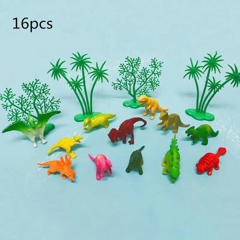 Динозавр баннер набор динозавров темы события вечерние украшения счастливые Баннеры для дня рождения сувениры для детей мальчик подарок - Цвет: Cupcake Topper 16pcs